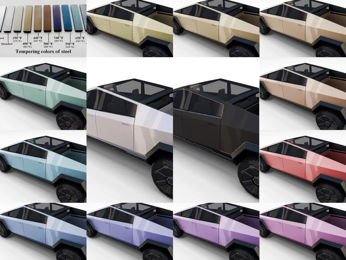 Tesla Cybertruck The Tesla Cybertruck’s steel exterior doesn’t need wraps to look stunning. 1607302343699
