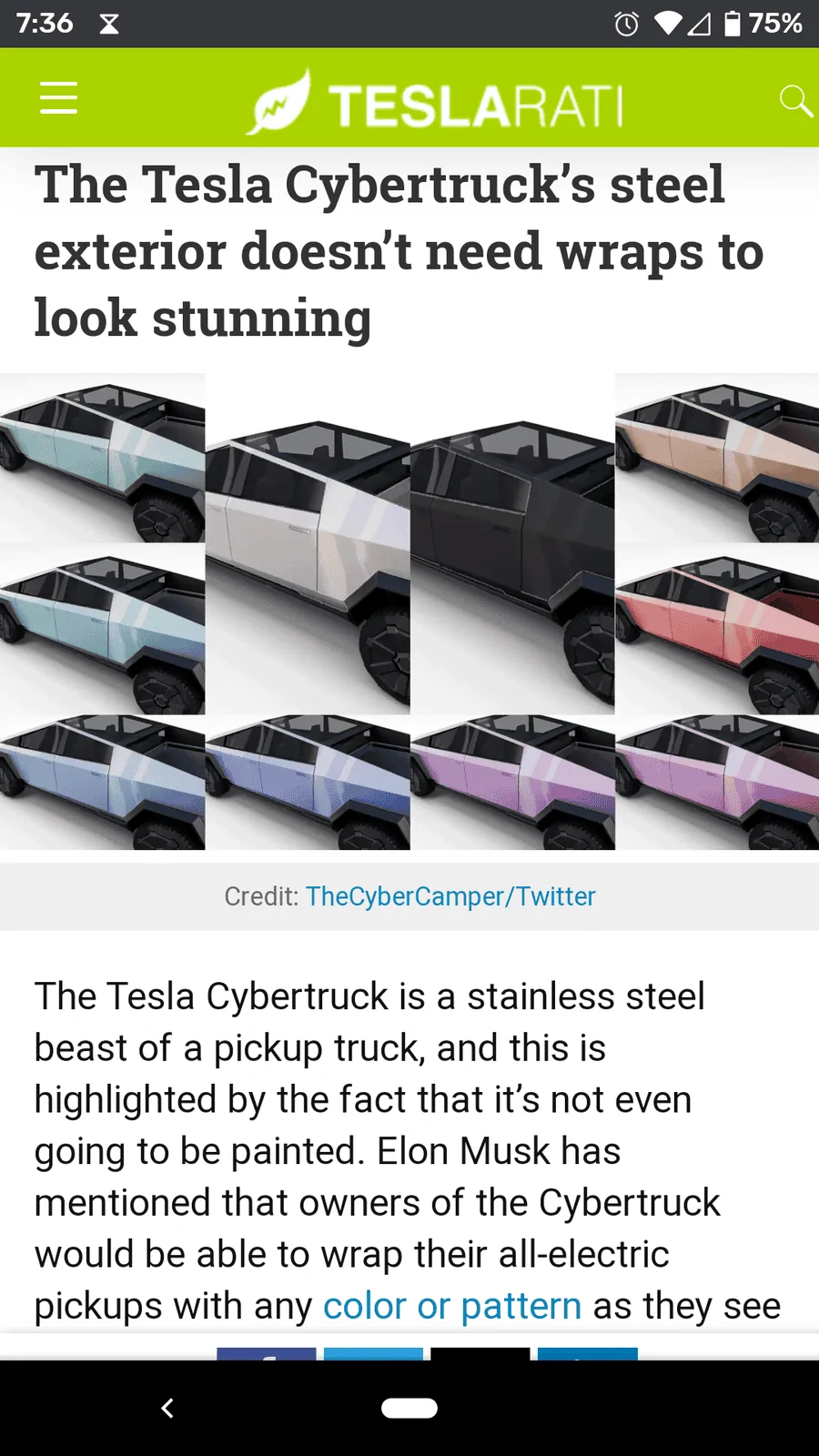 Tesla Cybertruck Tempering the steel for new color. Screenshot_20201206-193618