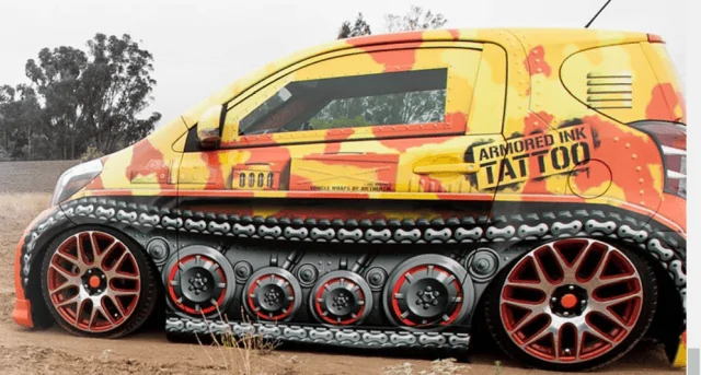 Tesla Cybertruck Cybertruck wrap / skins color previews -- aftermarket online configurator tank_treads