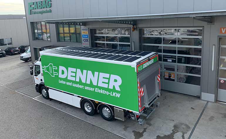 Tesla Cybertruck Electric truck with solar panels Rhyner-Logistik-Denner
