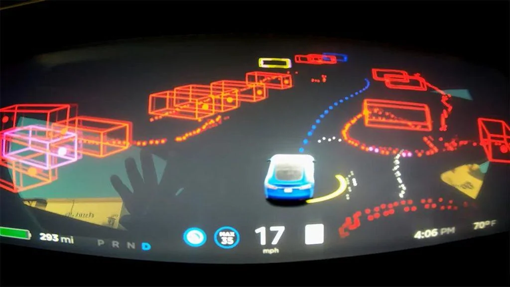 Tesla Cybertruck TESLA IS MIGRATING FROM PROGRAMMING LOGIC TO NEURAL NET FOR FSD DECISION MAKING Tesla-FSD-Screen-44_10_1024x1024