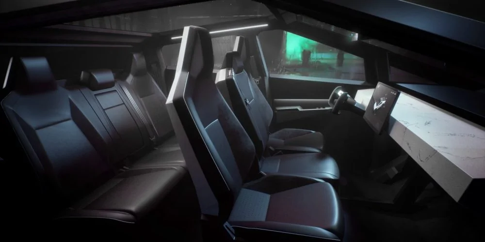 Tesla Cybertruck EV Trucks Compared: Cybertruck has head start on F-150 EV and GMC Hummer EV Tesla-Cybertruck-interior-1