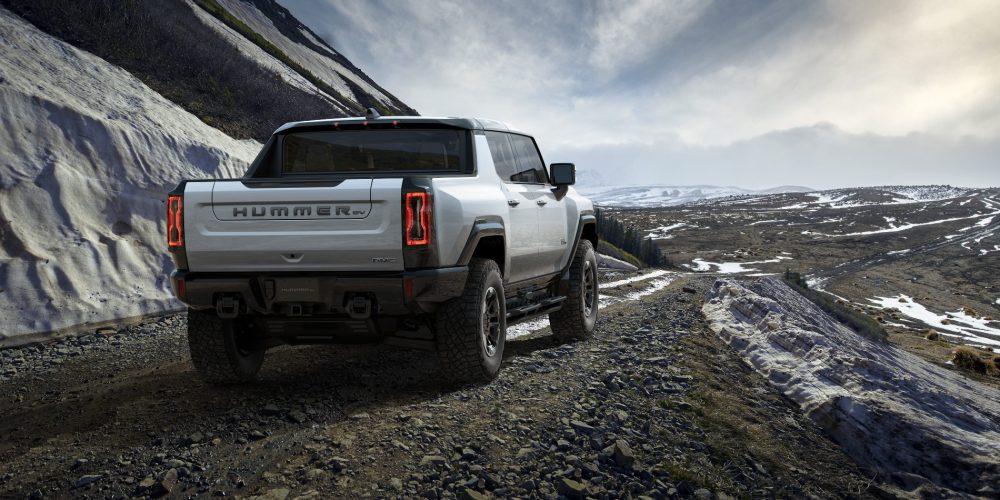 Tesla Cybertruck EV Trucks Compared: Cybertruck has head start on F-150 EV and GMC Hummer EV Hummer-EV-Rear-View