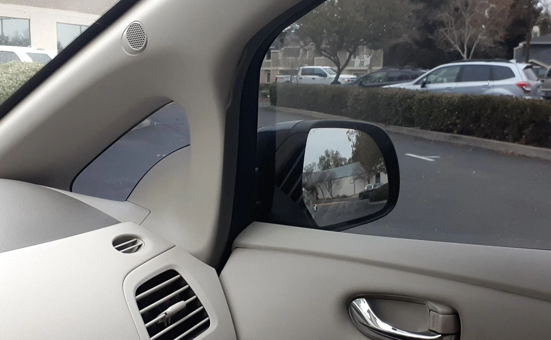 Tesla Cybertruck camera side mirror on leaf 20210126_183630