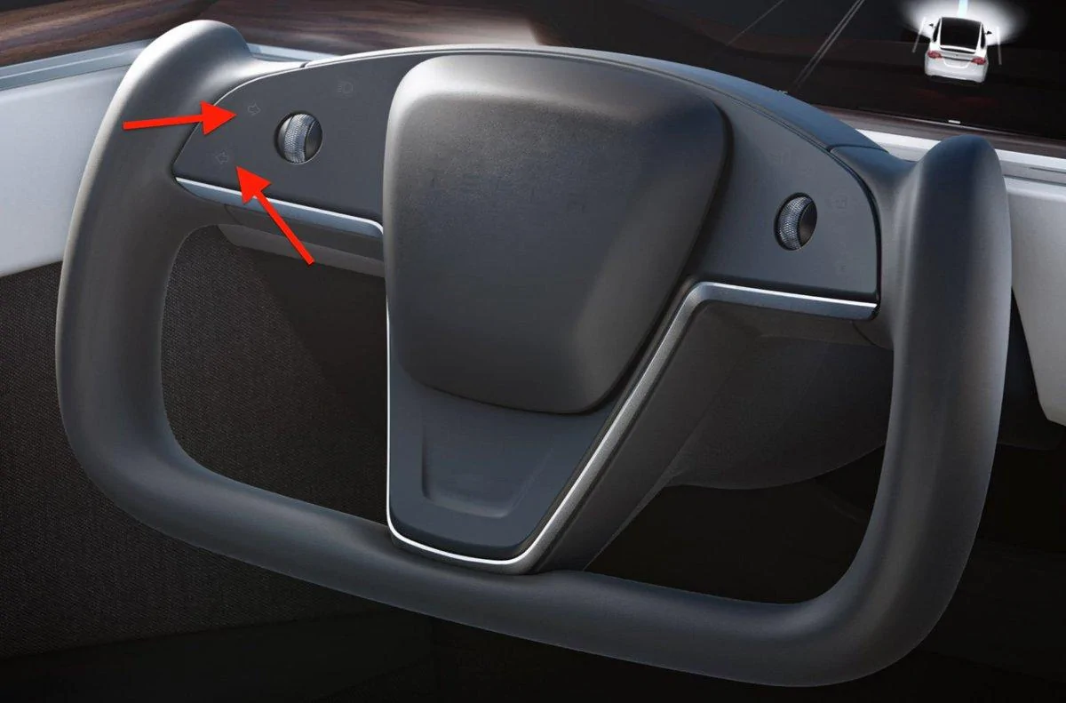 Tesla Cybertruck Cybertruck’s Yoke-Style Steering Wheel Revealed by Way of Model S and X Updated Interiors?! Esx3aKSU4AEwYPZ