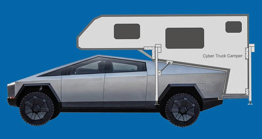 Tesla Cybertruck Cybertruck Camper C1-사이버트럭캠퍼(상차)x1133-바탕색