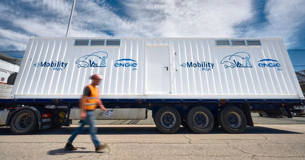 Tesla Cybertruck The world’s largest Vehicle-to-Grid pilot system is here Vehicle_to_grid_loghi_2