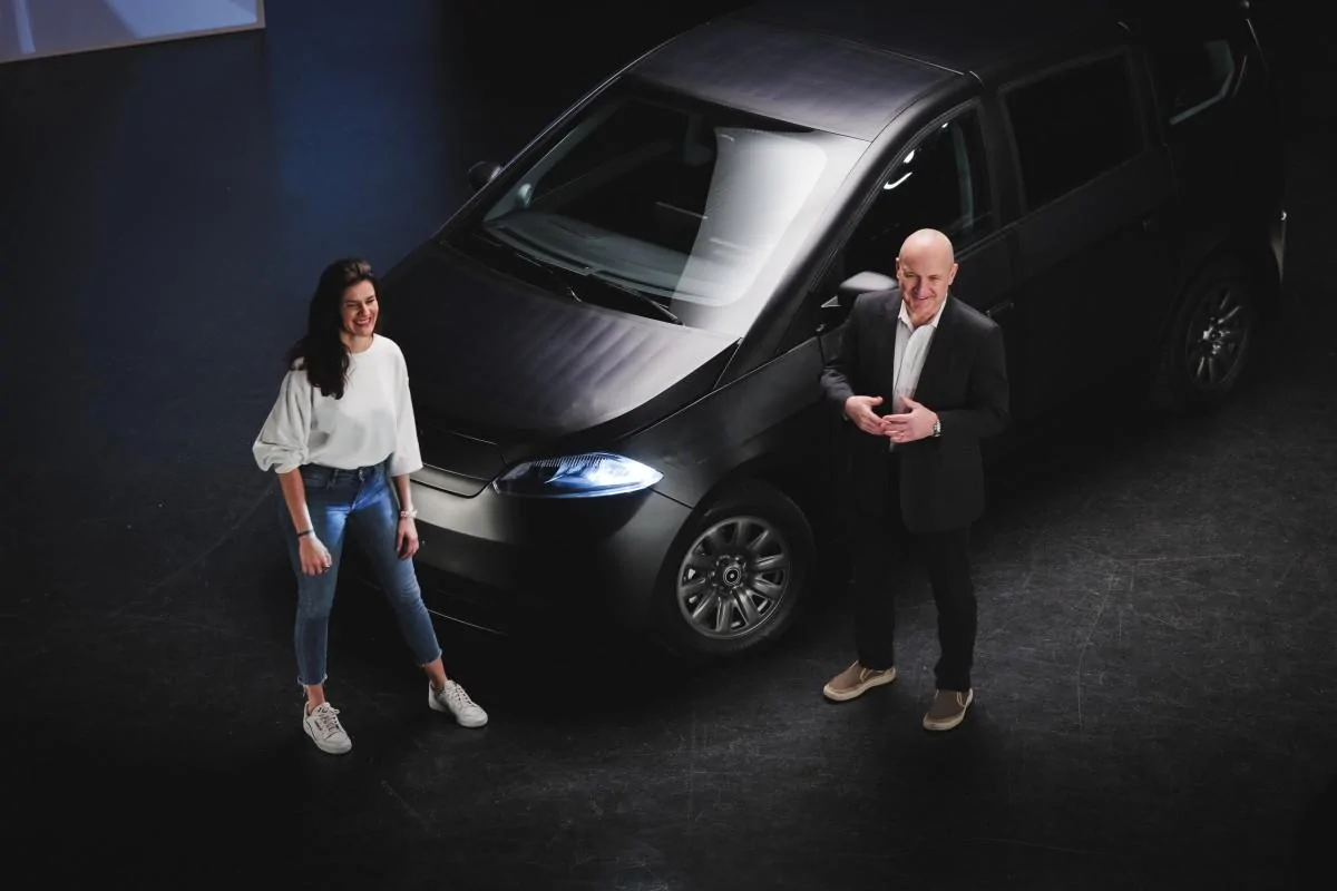 Tesla Cybertruck Sono Unveils New Solar-powered Car Prototype c60%2Fsono-motors-friedrich-wolf-thomas-hausch-ces