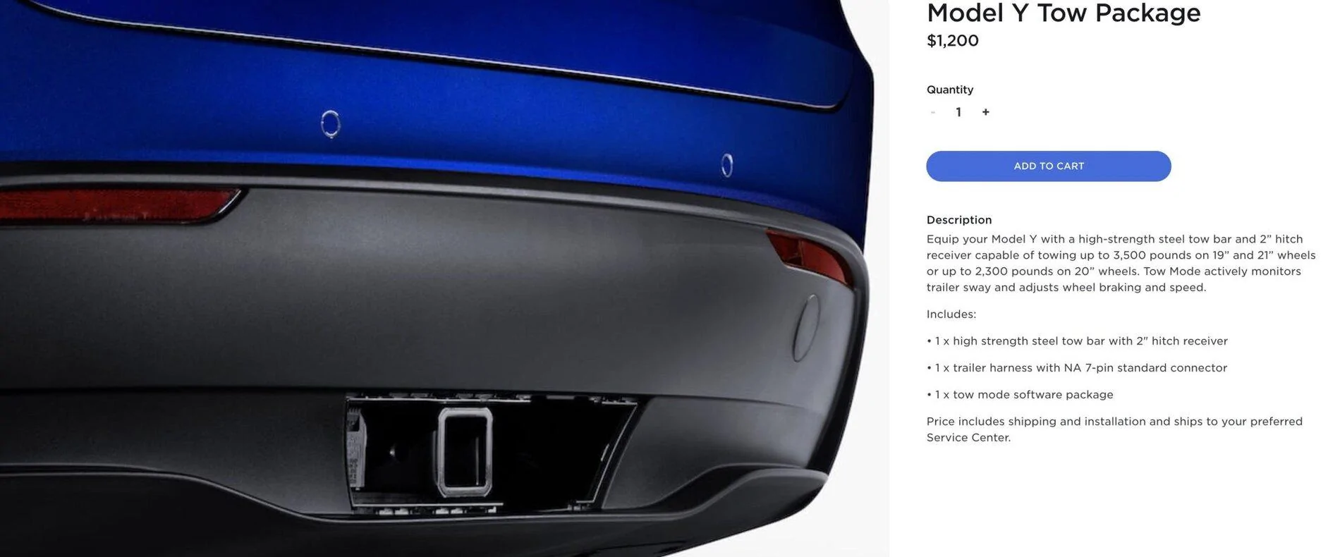 Tesla Cybertruck Tow hitch, electrical connection and in cab brake controller Tesla-Model-Y-tow-packag