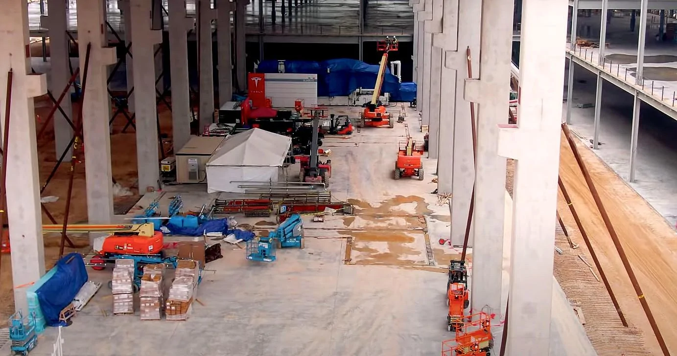 Tesla Cybertruck Tesla Gigafactory Texas site surprises with cryptic Boring Company equipment giga-texas-giga-press