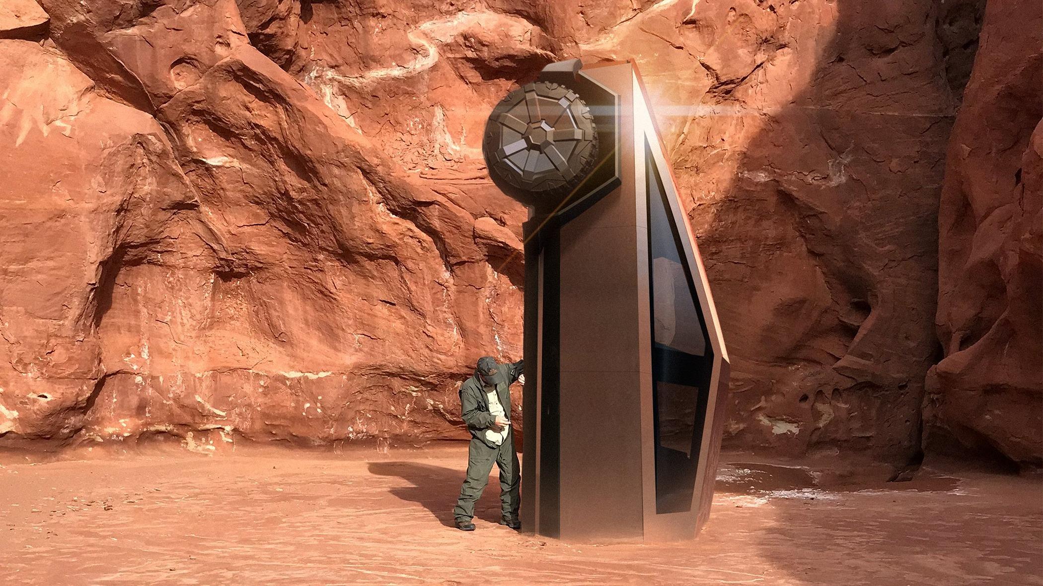 Tesla Cybertruck Mysterious monolith appears in desert, baffling locals (Official Cybetruck Tweet) GIgMh-zWIAAqeG9