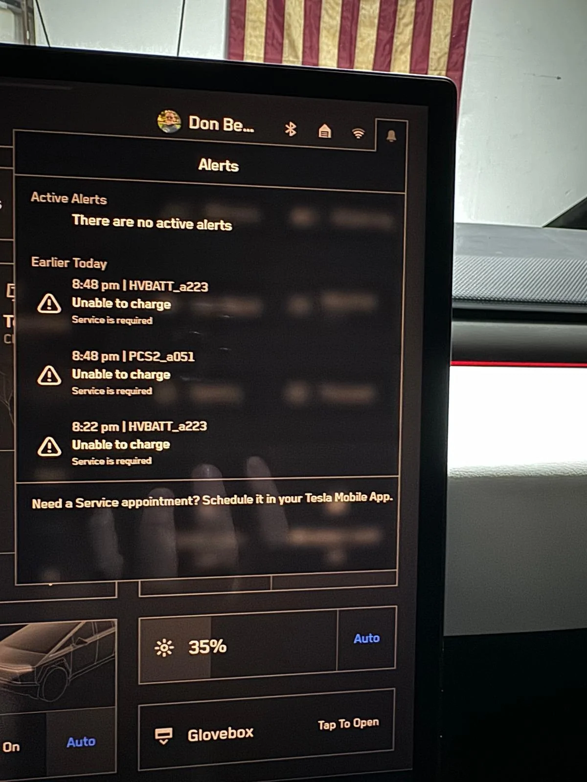 Tesla Cybertruck Throwing an error when entering the Cybertruck IMG_2038