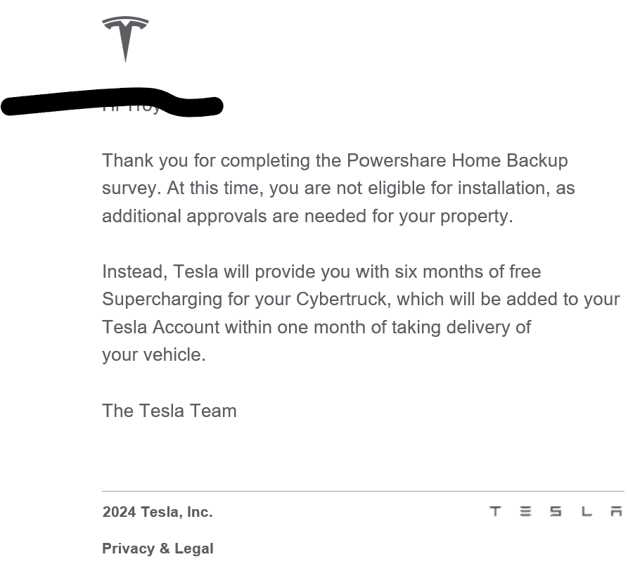 Tesla Cybertruck Powershare (charger/gateway) returned to Tesla if not installed 1710374476344-28