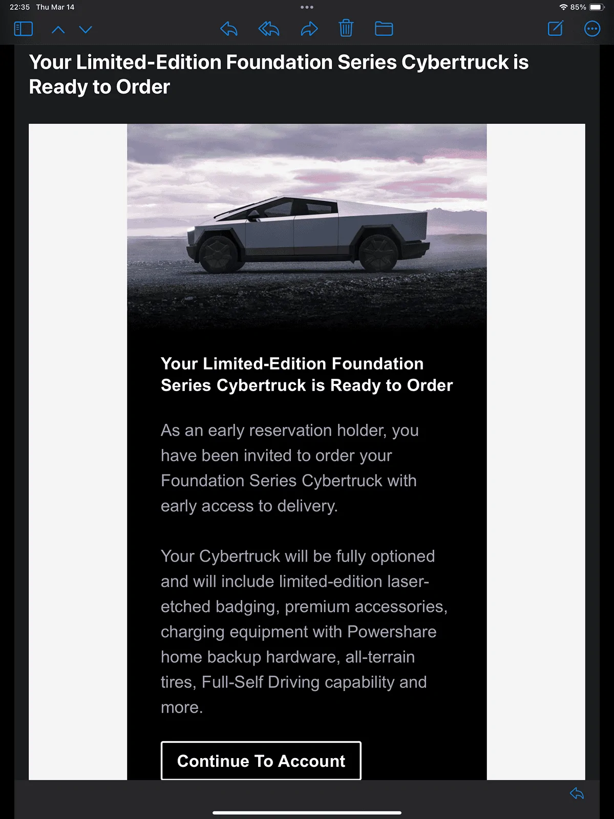 Tesla Cybertruck Just Received My Invitation to Order IMG_0461