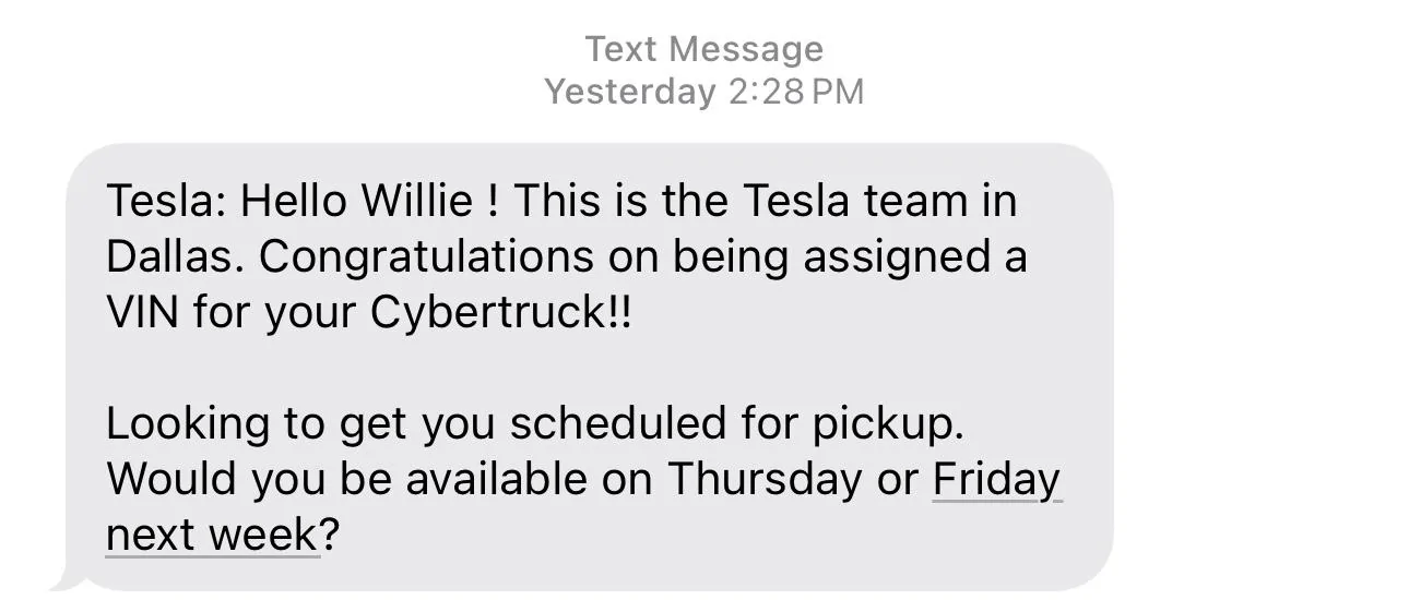 Tesla Cybertruck It Happened! AWD FS VIN Assigned and Delivery Completed! DFW, TX IMG_1390