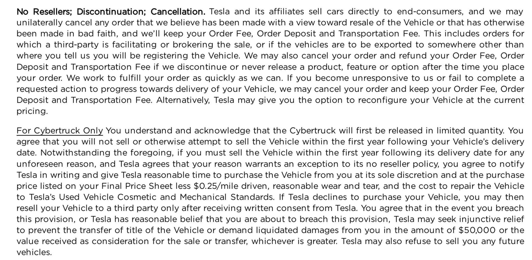 Tesla Cybertruck My Pre-Order Agreement doesn't have No Resale Clause 1yV0HYs