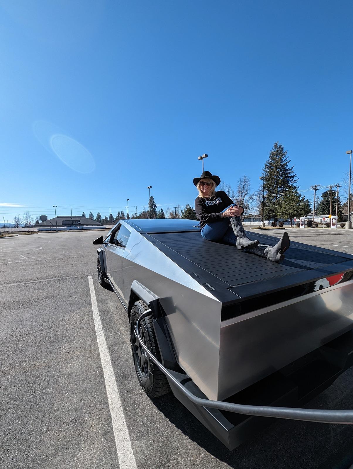 Tesla Cybertruck Montana fun in our Cybertruck. 😊 PXL_20240315_180638127