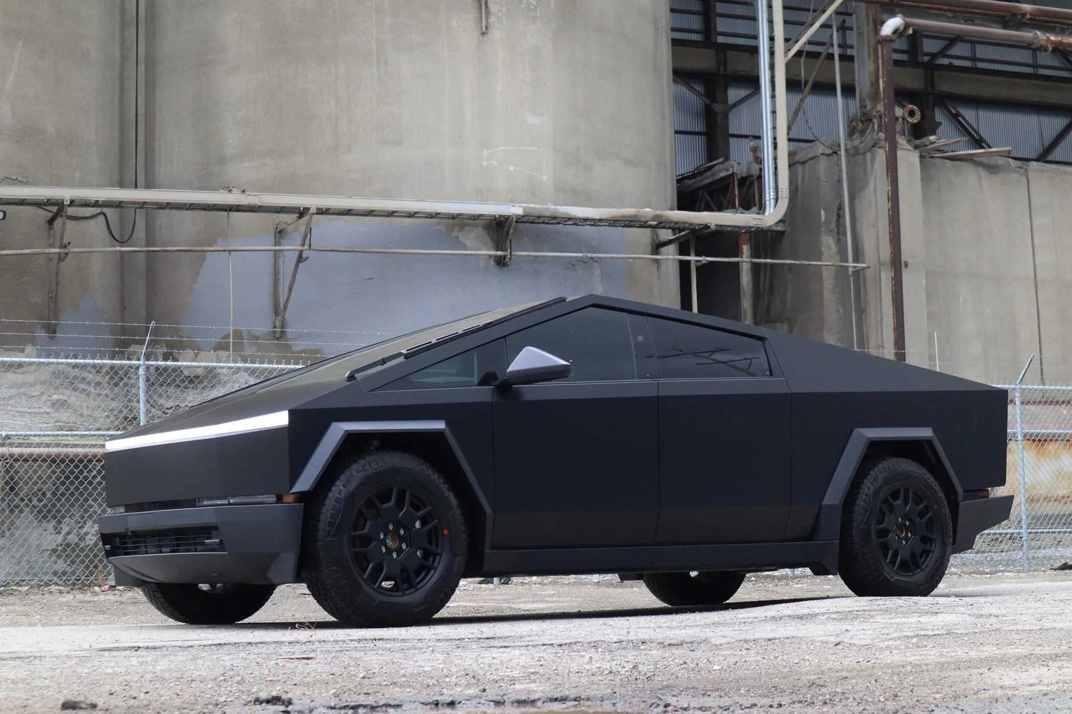 Tesla Cybertruck Just got Cybertruck wrapped in Satin Frozen Black PPF (from Pure PPF) 🥷🏻 IMG_6537