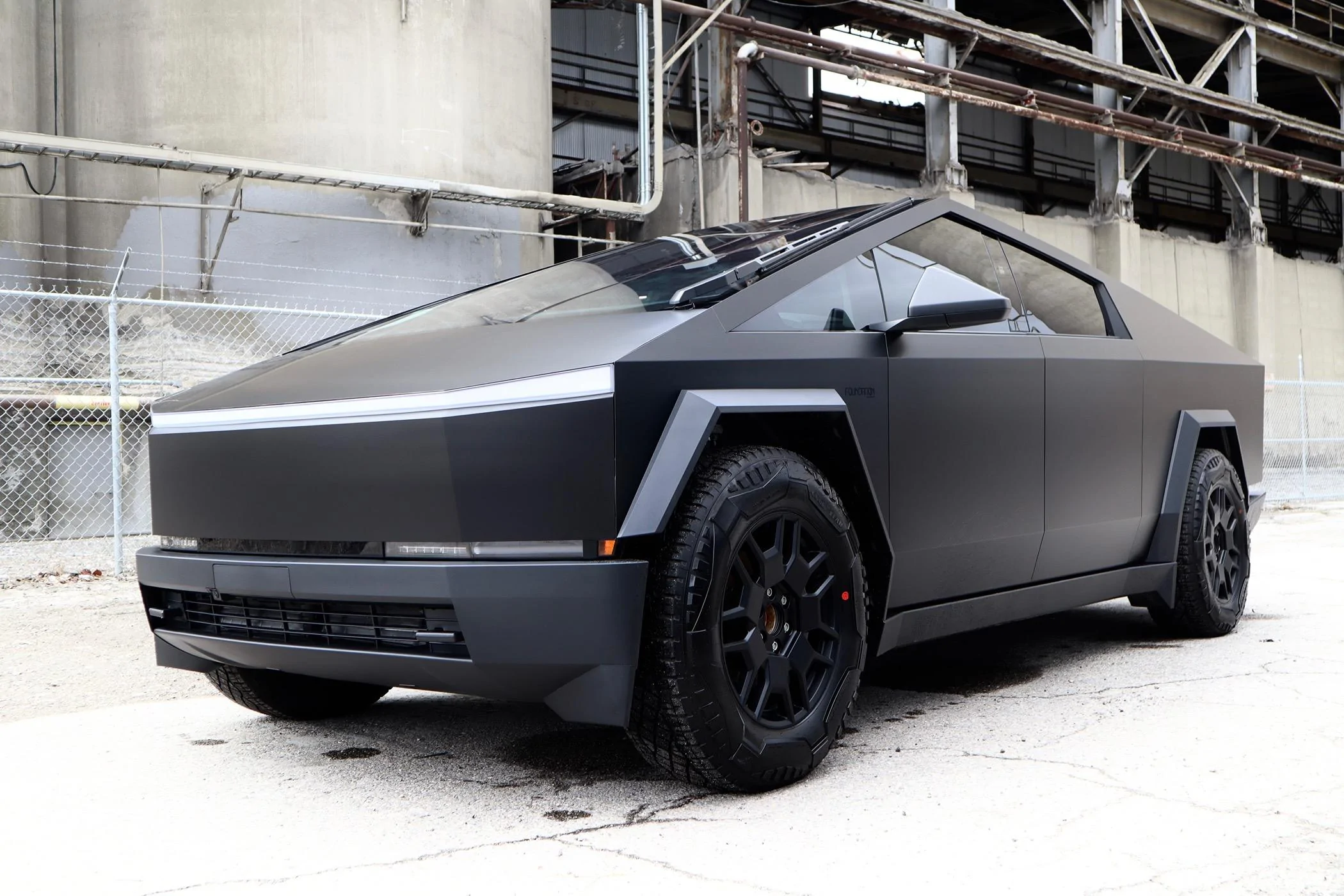 Tesla Cybertruck Just got Cybertruck wrapped in Satin Frozen Black PPF (from Pure PPF) 🥷🏻 IMG_6552