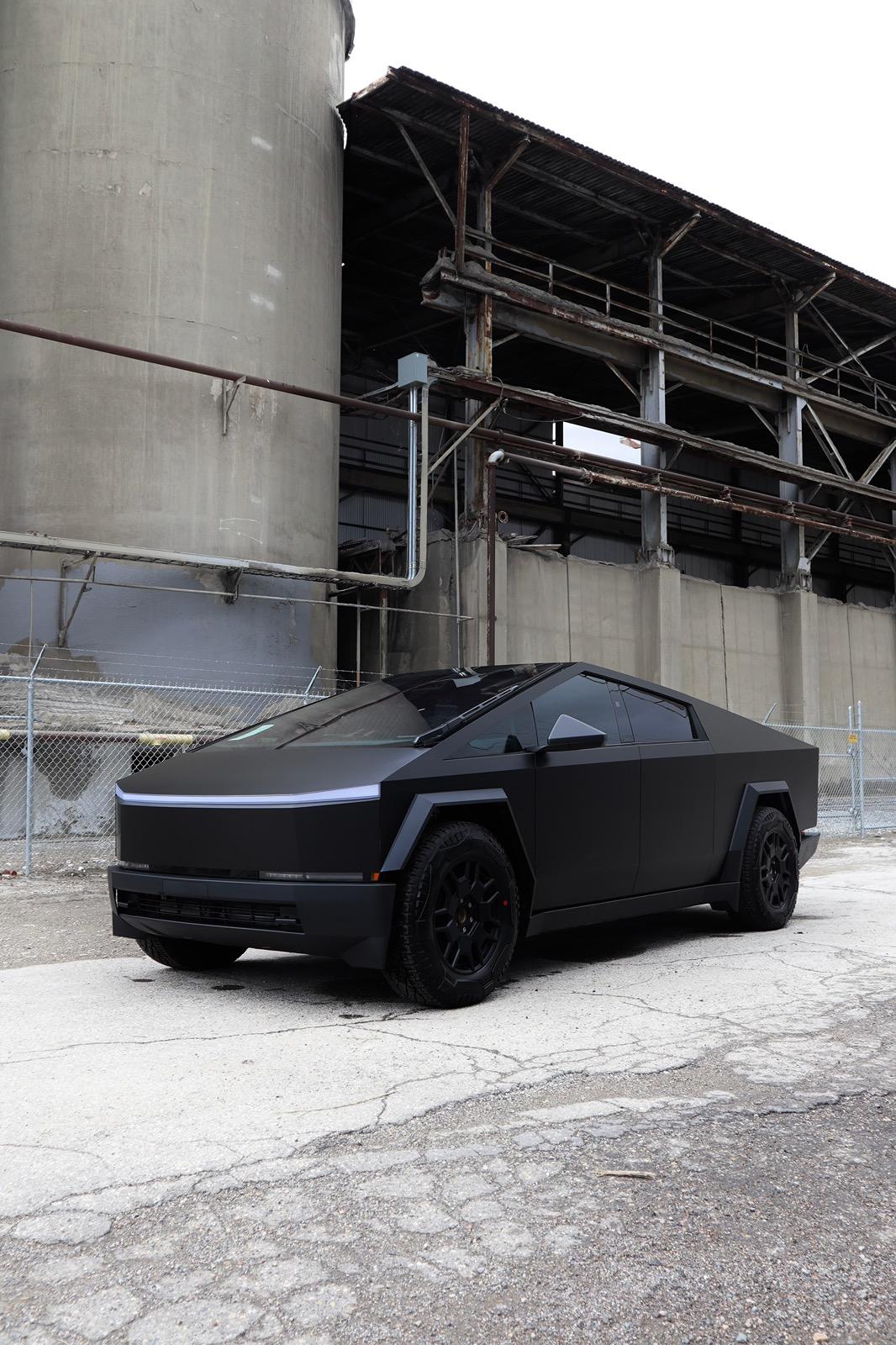 Tesla Cybertruck Just got Cybertruck wrapped in Satin Frozen Black PPF (from Pure PPF) 🥷🏻 IMG_6563