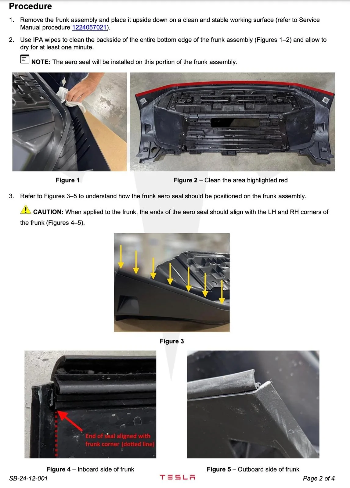Tesla Cybertruck New TSB Service Bulletin - Frunk Seal (Retrofit Frunk Aero Seal) Frunk Seal (Retrofit Frunk Aero Seal) service bulletin tsb 3