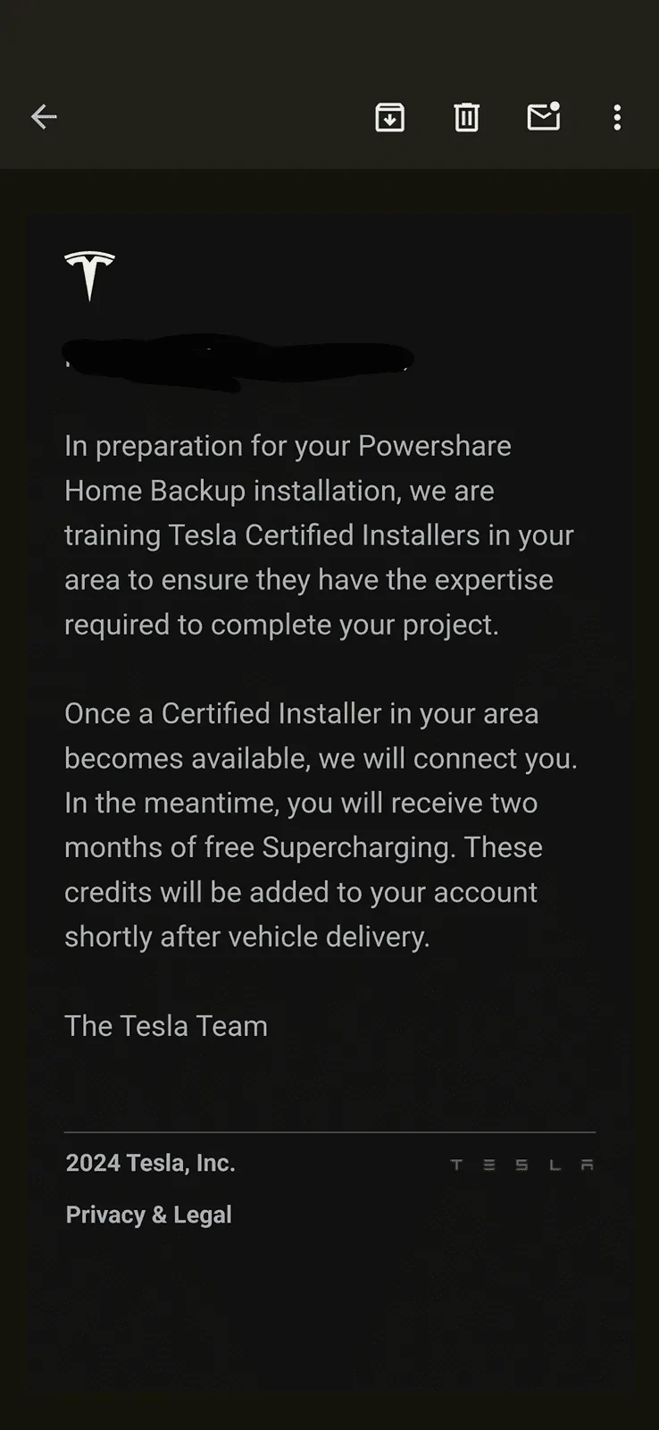 Tesla Cybertruck Received Free 2 Months Supercharging for Powershare delay Screenshot_20240321-201421