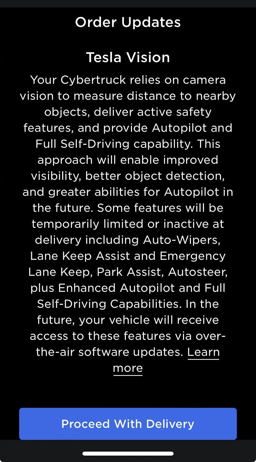 Tesla Cybertruck Order updates IMG_1854