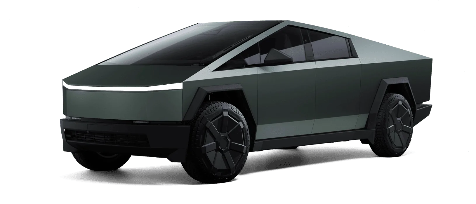Tesla Cybertruck 6 new color paint films released for Cybertruck (factory - dealer install) Satin-Forrest-Green-CT