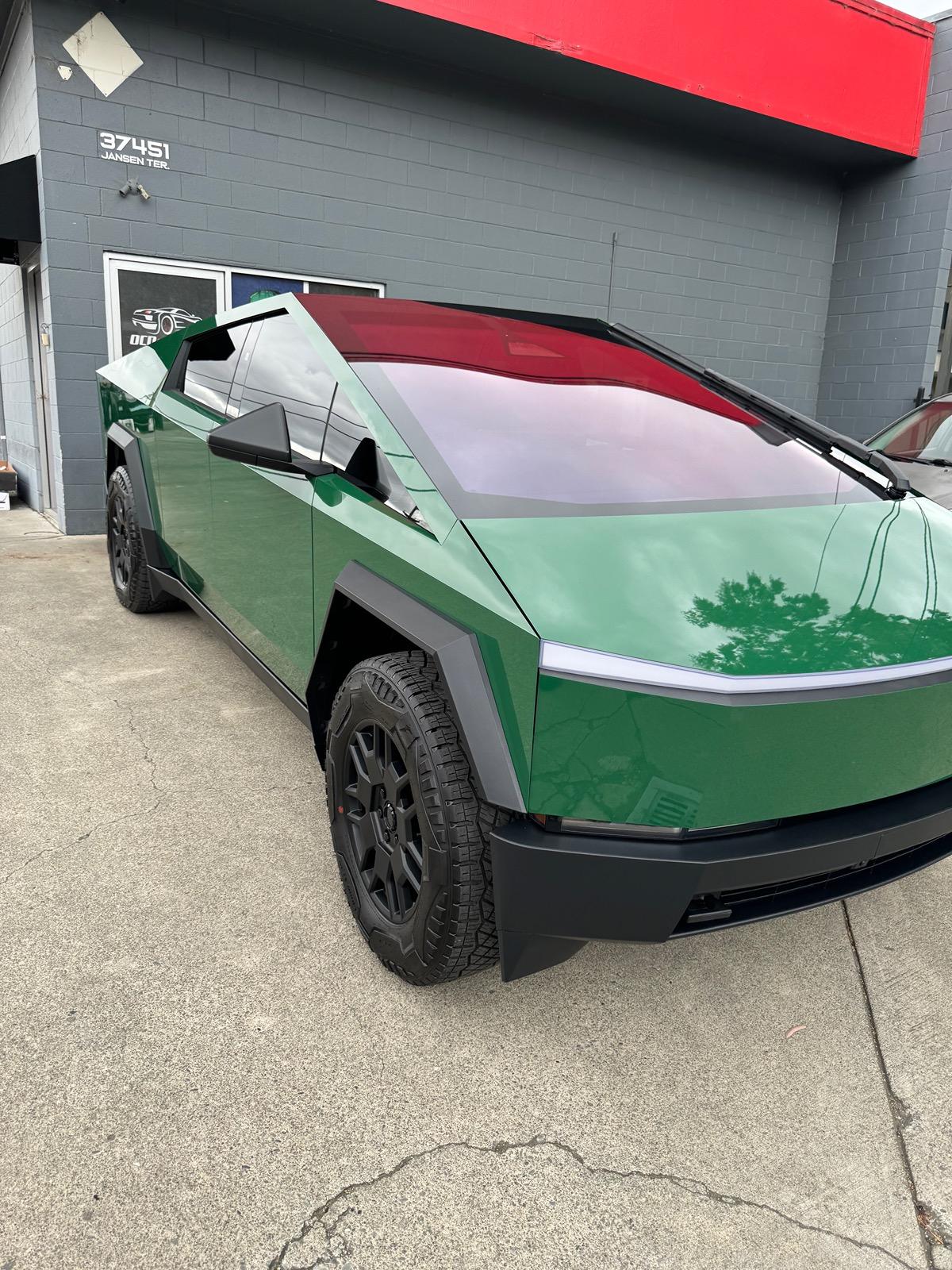 Tesla Cybertruck Wrapped in Dyno Green IMG_7888