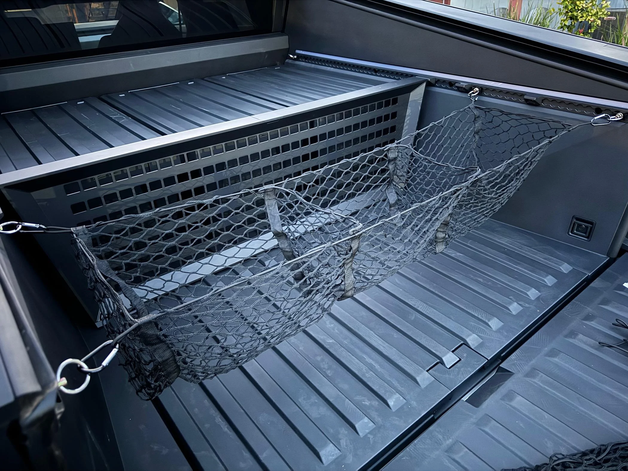 Tesla Cybertruck Cargo Net Installed in Vault IMG_5998