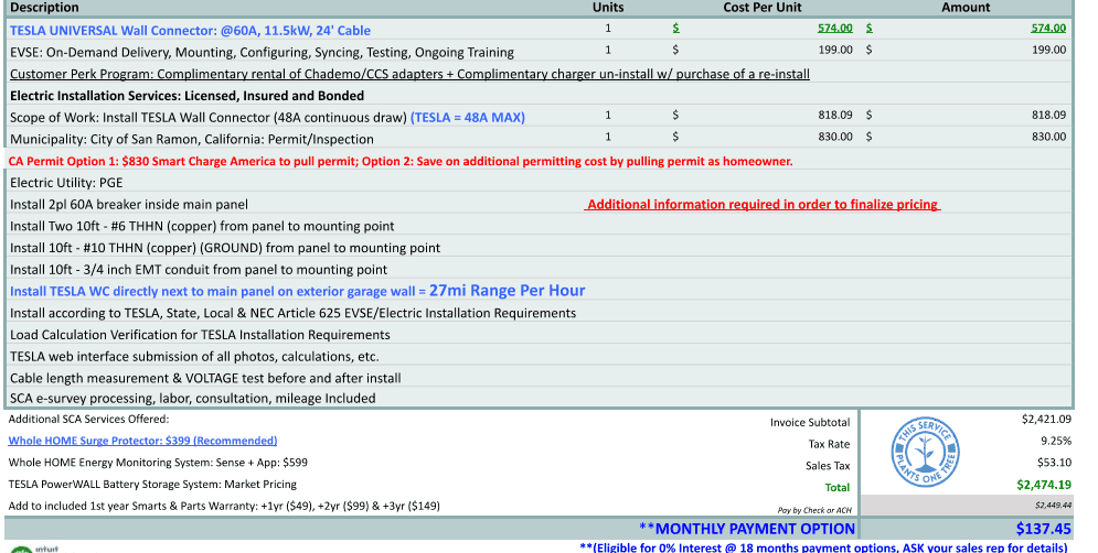 Tesla Cybertruck Got my PowerShare install estimate by Smart Charge America - Oregon Screenshot 2024-03-24 062418