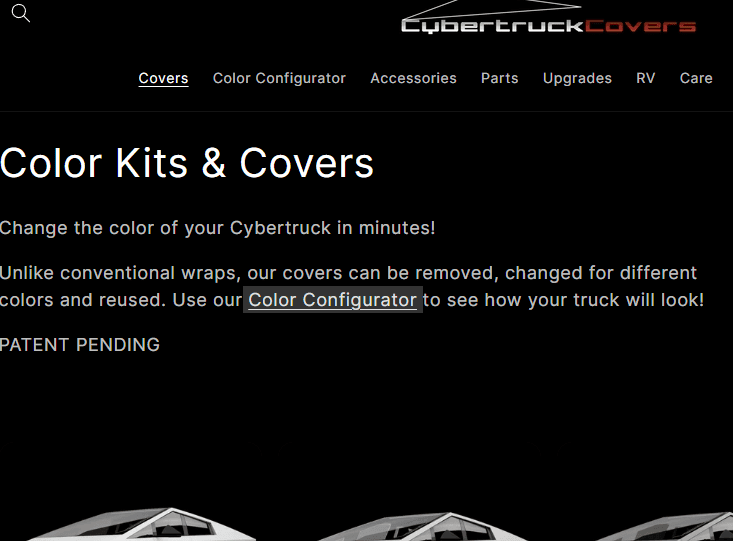 Tesla Cybertruck CybertruckCovers saying hi! Introducing quick change reusable color cover kit & more parts / accessories for Cybertruck! zimage7742
