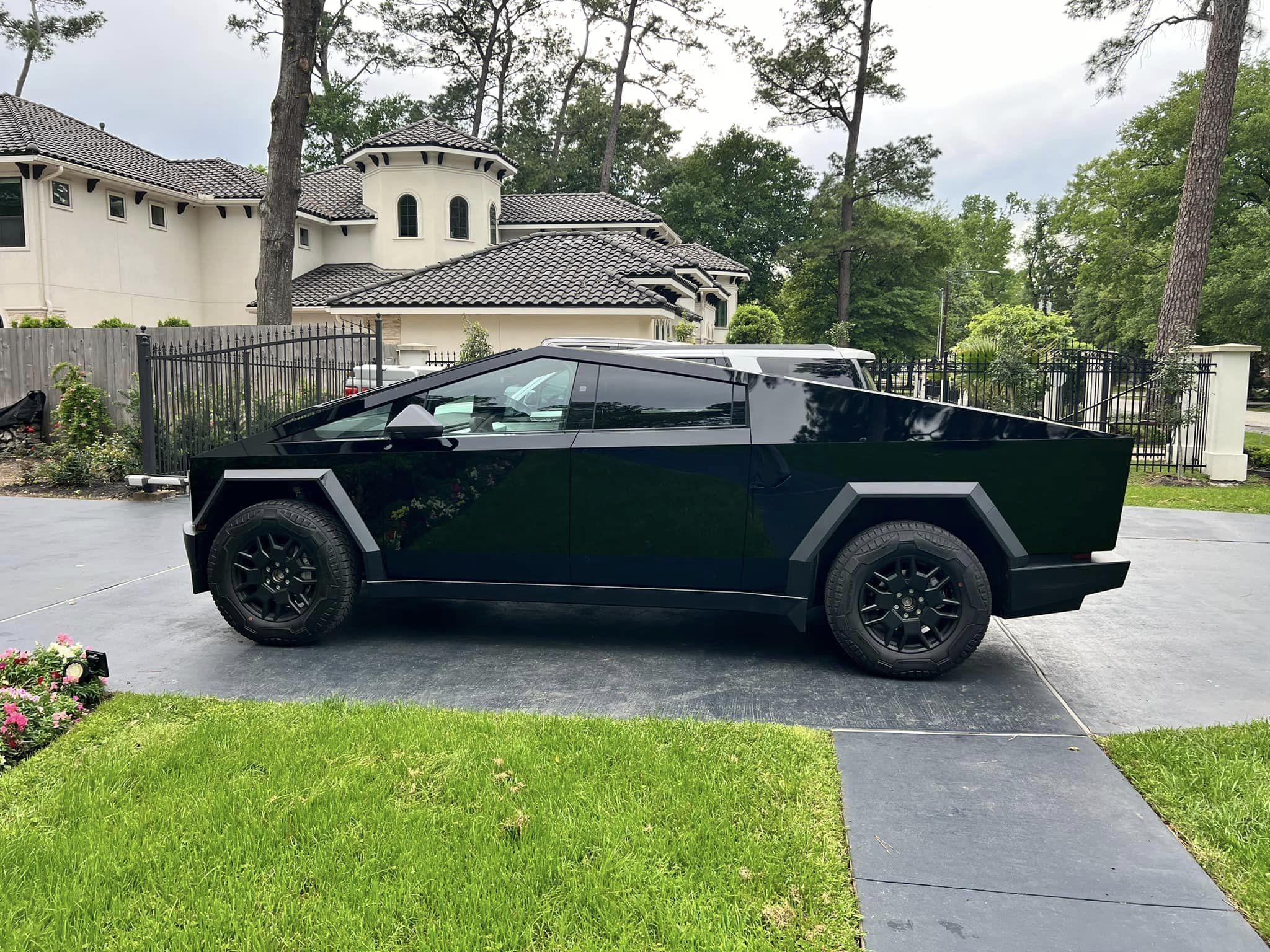 Tesla Cybertruck UPPF Mirror Black Gloss Wrap on Cybertruck UPPF Mirror Black Gloss Wrap 2