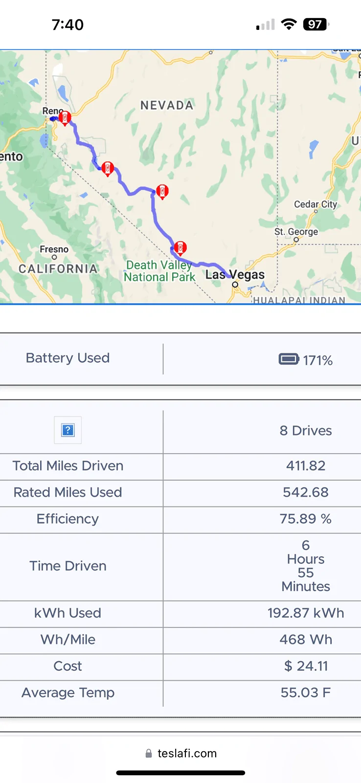 Tesla Cybertruck First roadtrip after delivery - 400+ miles IMG_8688
