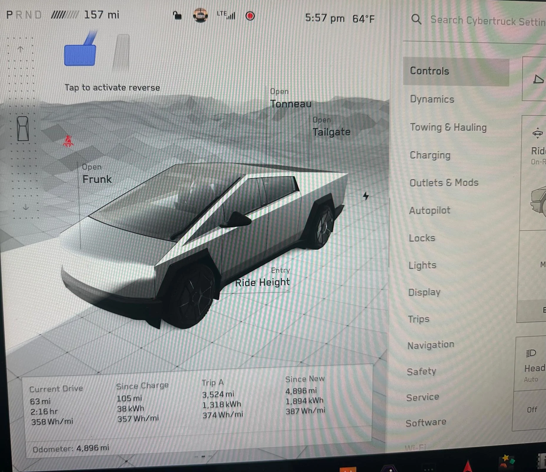 Tesla Cybertruck My Range Improved After Software Update 2024.8.7 IMG_6563