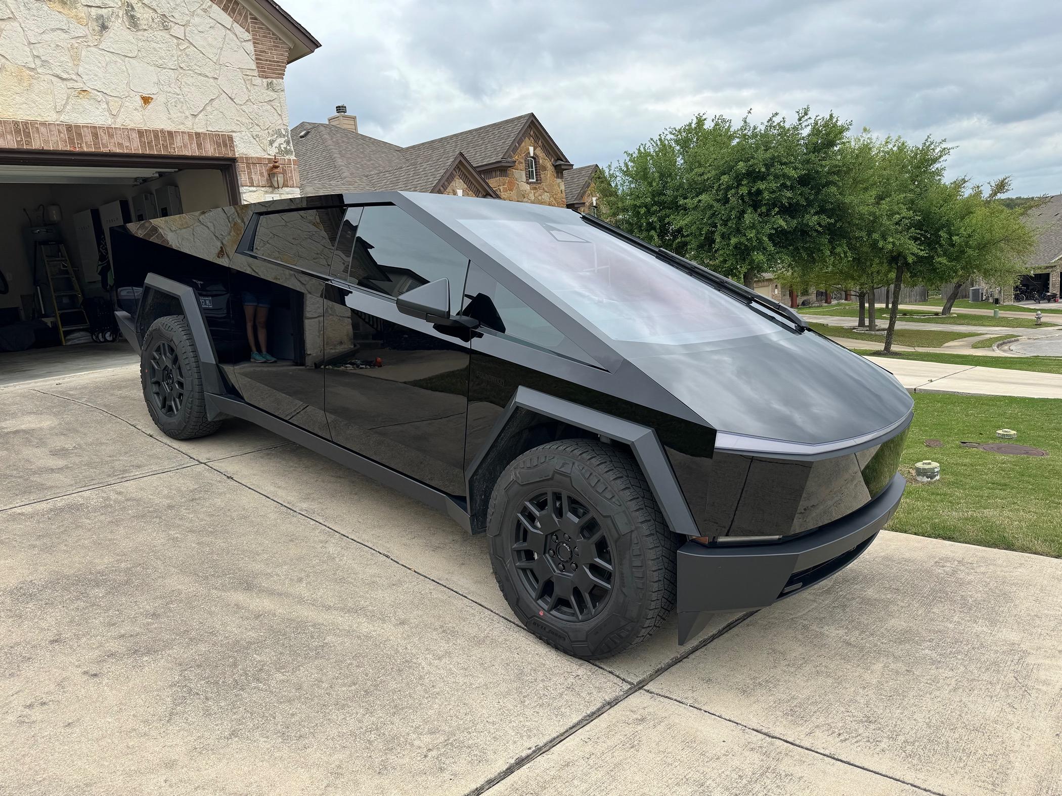 Tesla Cybertruck Gloss Black PPF Wrap Done! IMG_9226