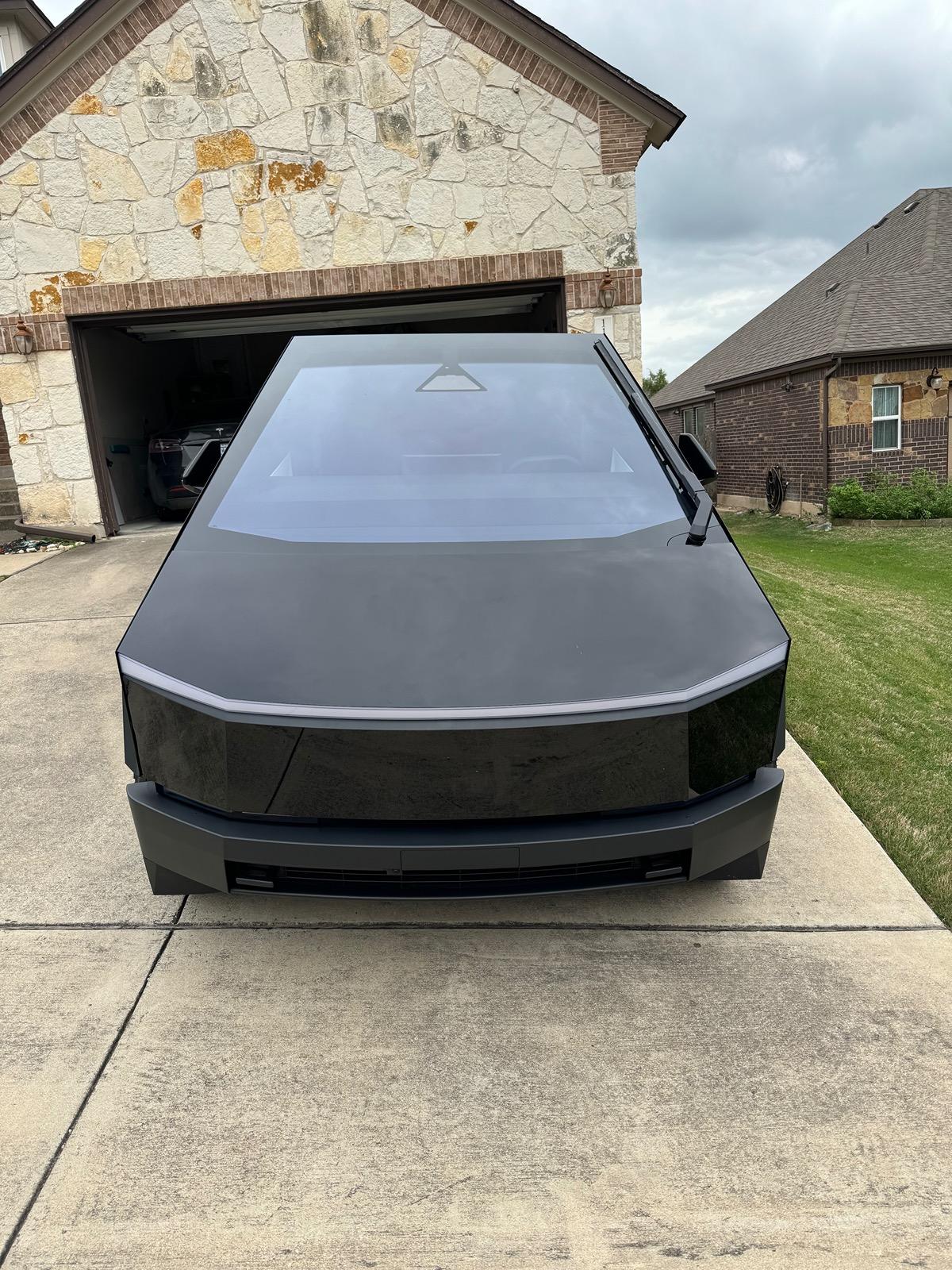 Tesla Cybertruck Gloss Black PPF Wrap Done! IMG_9227