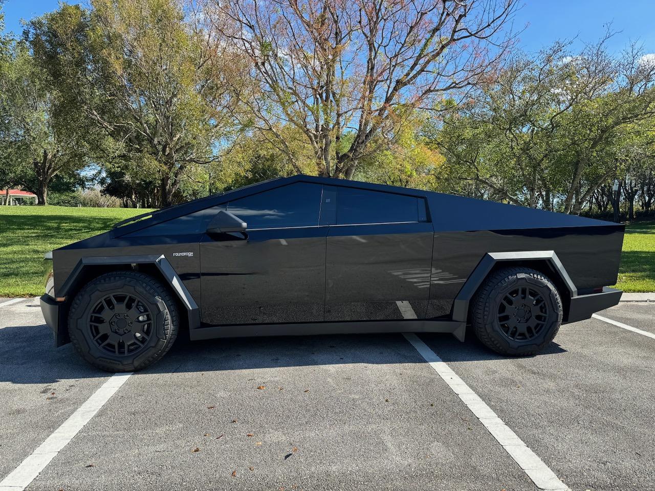 Tesla Cybertruck Gloss Black PPF Wrap Done! IMG_2432