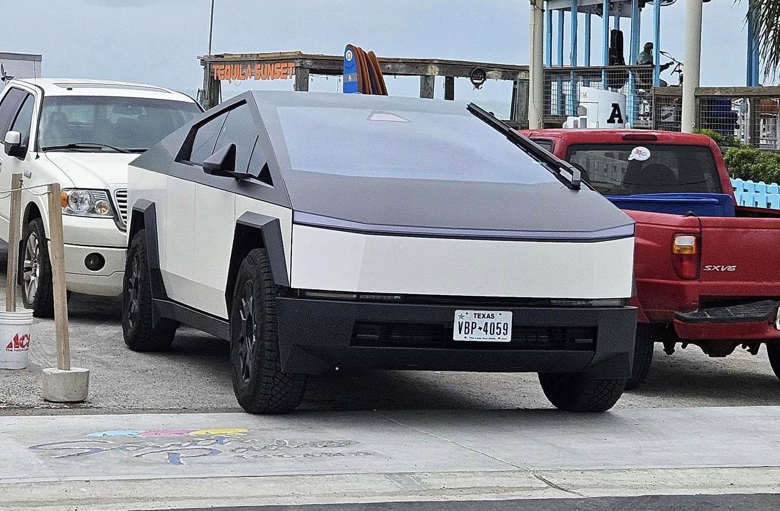 Tesla Cybertruck Two Tone Wrap (Black & White) Cybertruck! two tone color wrap tesla cybertruck