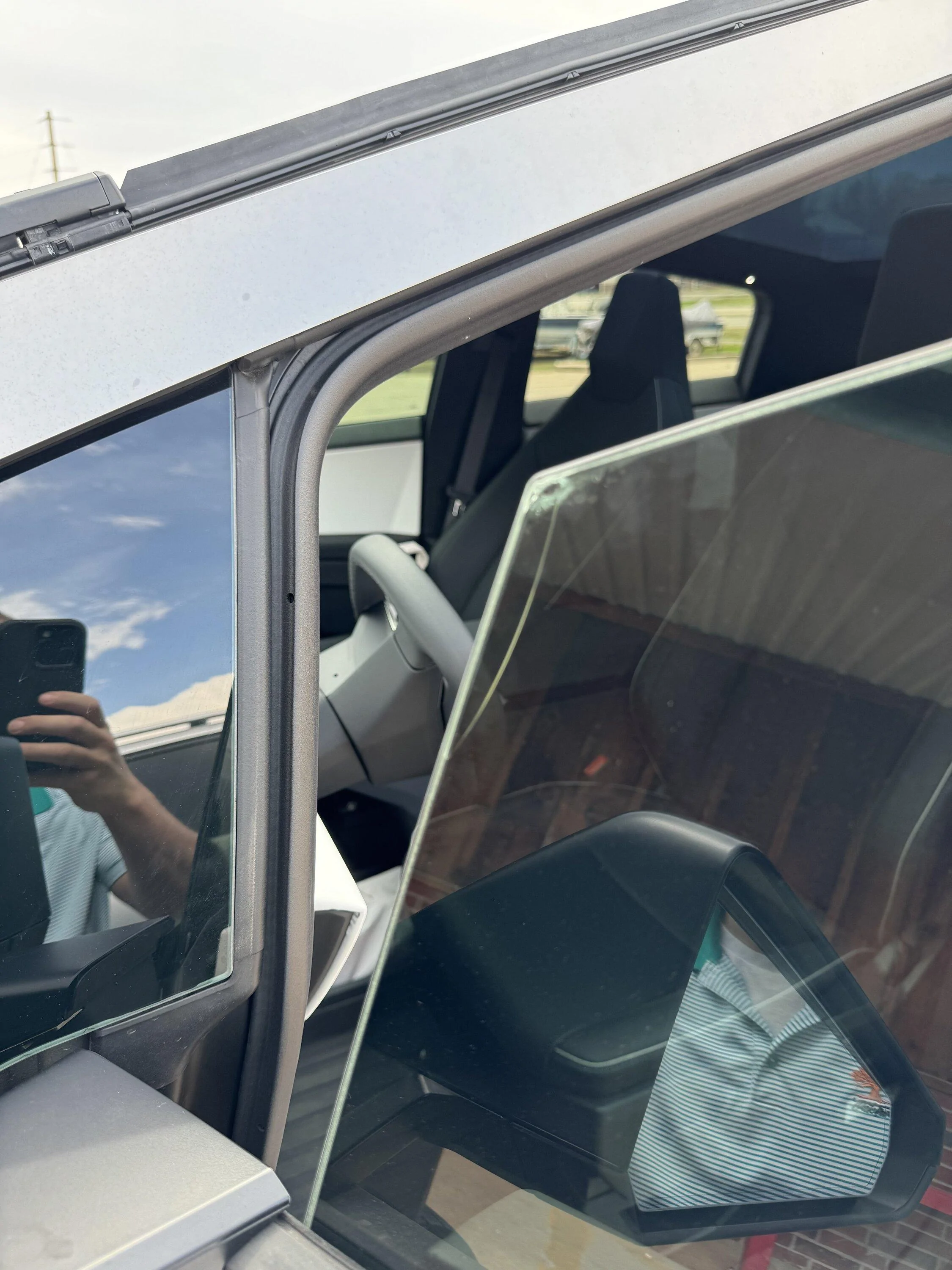 Tesla Cybertruck Tint Shop Cracked My Window IMG_3575
