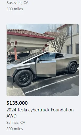 Tesla Cybertruck Flippers are done! 150+ Cybertruck for-sale listings 23452362376432024
