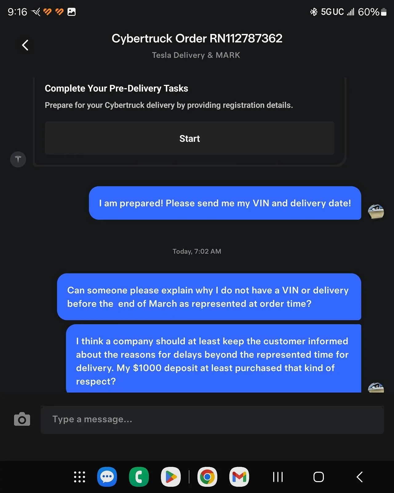 Tesla Cybertruck How many People have Ordered in December and Still dont have a VIN? Screenshot_20240403_091647_Tesla