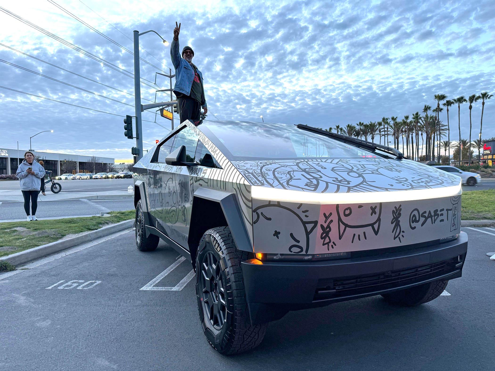 Tesla Cybertruck I took delivery of my CyberBeast and doodled all over it! IMG_7441