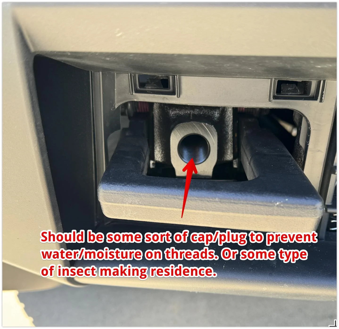 Tesla Cybertruck Tow hook threads are exposed Tow threads