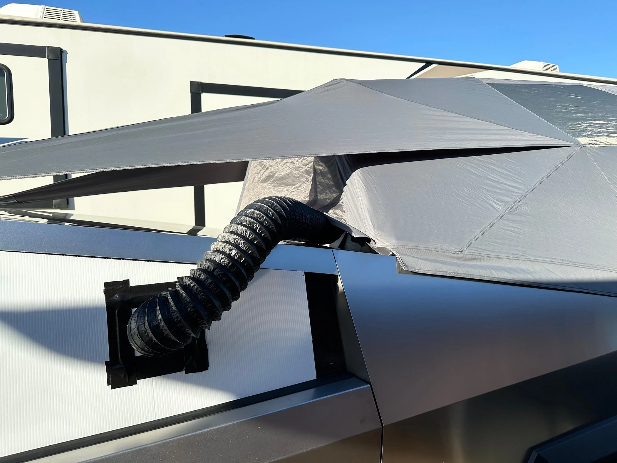 Tesla Cybertruck CyberTent (formerly Basecamp Tent) Camping for 2 Days Using DIY HVAC Solution - Takeaways (and reaction to other video) IMG_4539