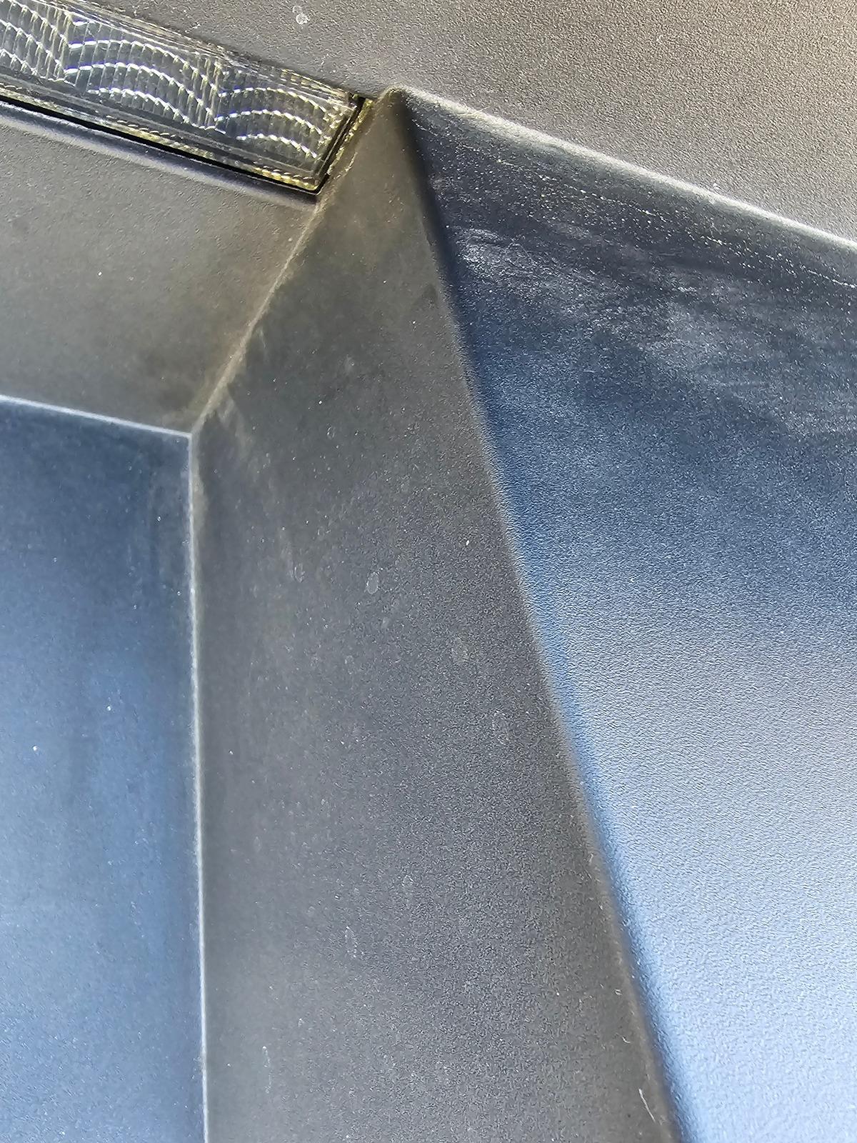 Tesla Cybertruck Bar Keepers Friend stains on bumper 20240408_160213