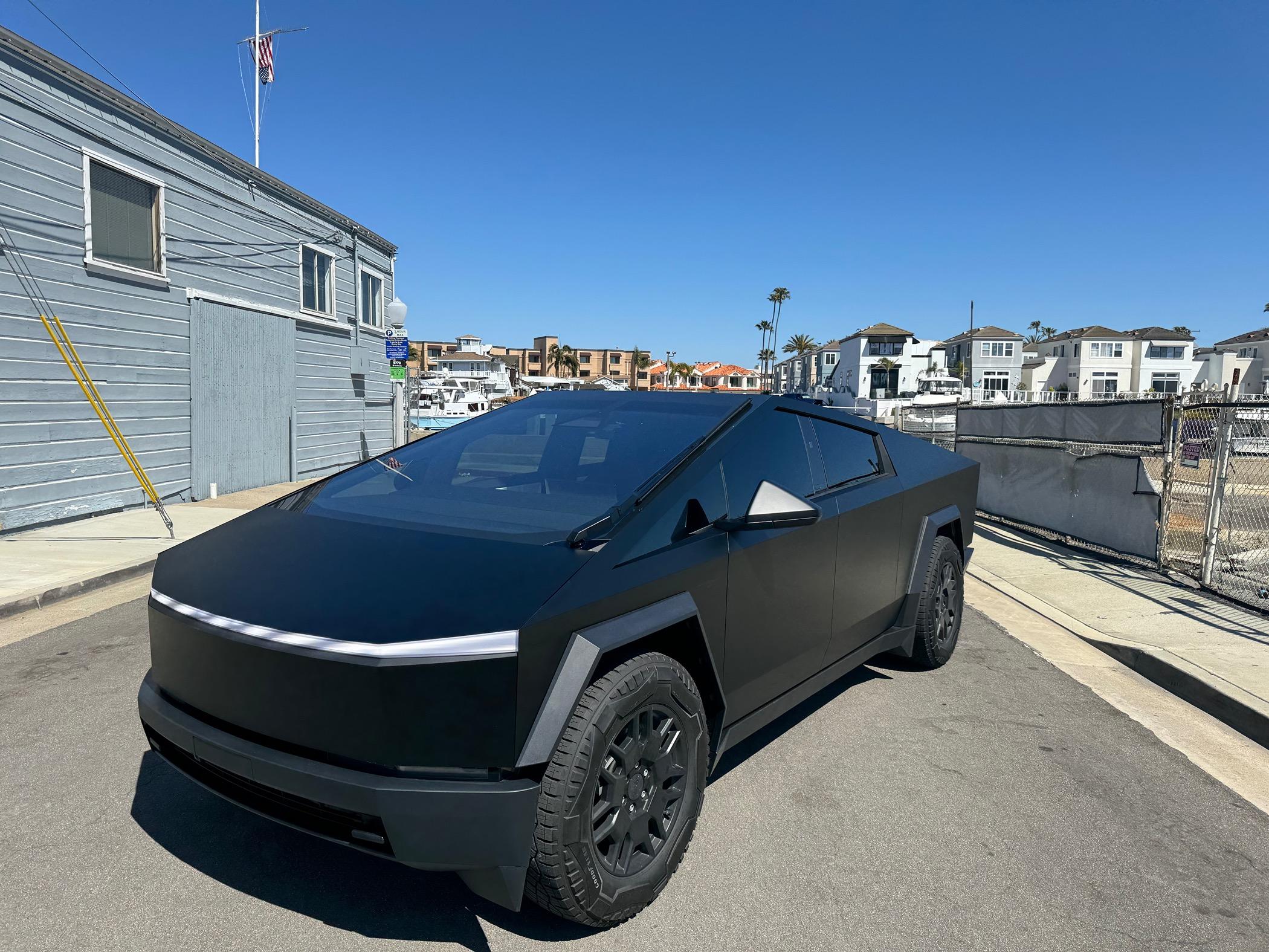 Tesla Cybertruck My Satin Black PPF wrap from T Sportline IMG_0274