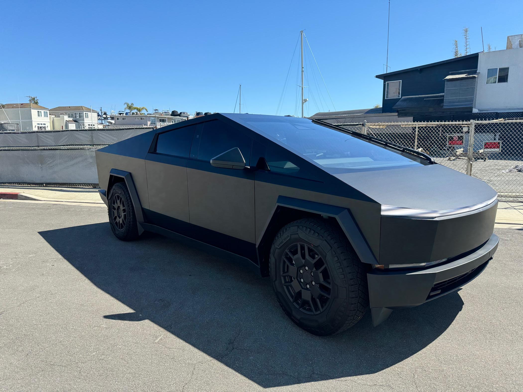 Tesla Cybertruck My Satin Black PPF wrap from T Sportline IMG_0276