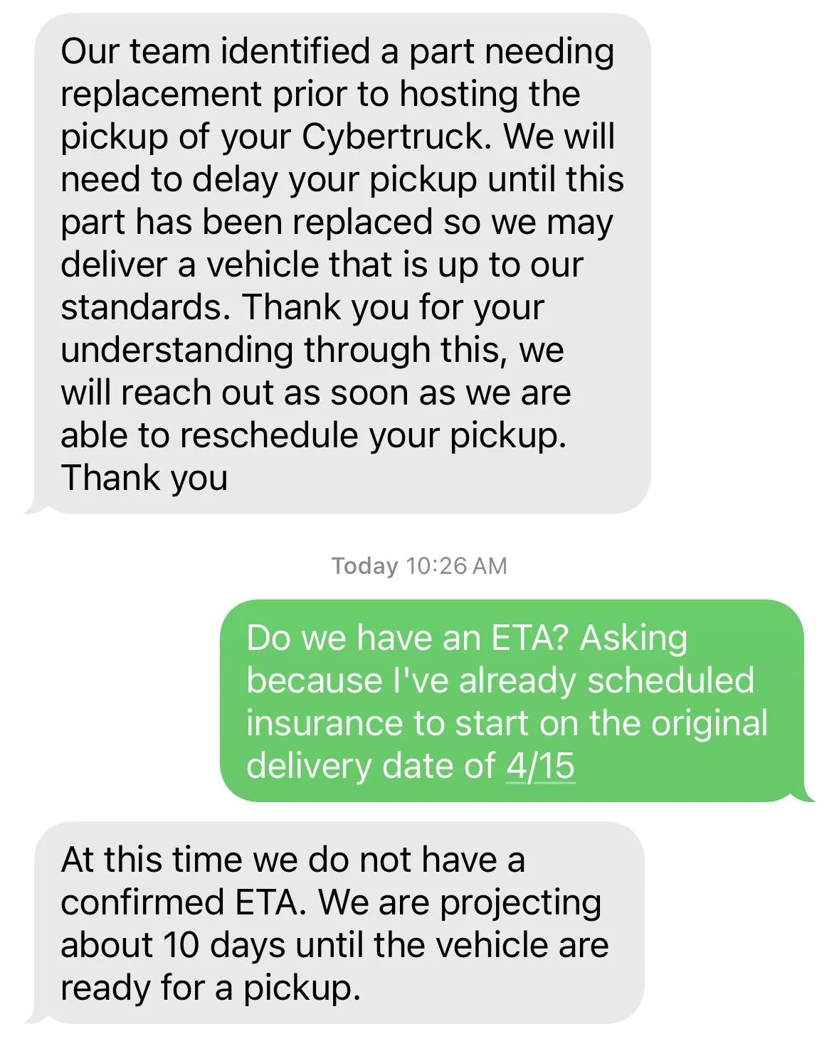 Tesla Cybertruck Nationwide delivery HOLD on all CyberTruck. Accelerator issue possible IMG_5972