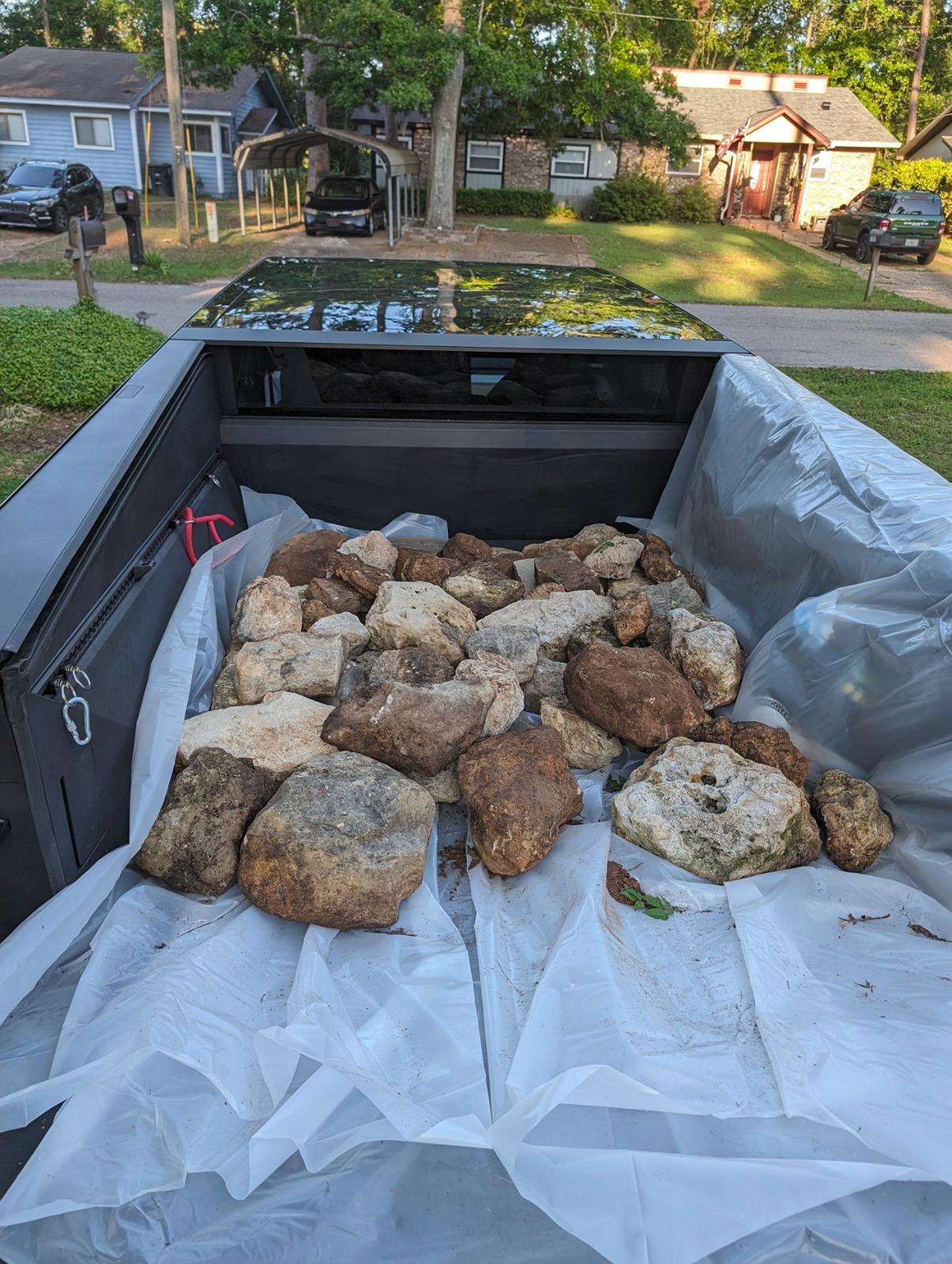 Tesla Cybertruck 🦾 Cybertruck doing truck stuff!  Post your photos! rocks